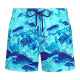 Vilebrequin, Men Stretch Short Swim Shorts Coral Reef, M, Oxygene