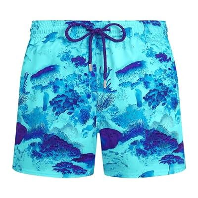 Vilebrequin, Men Stretch Short Swim Shorts Coral Reef, M