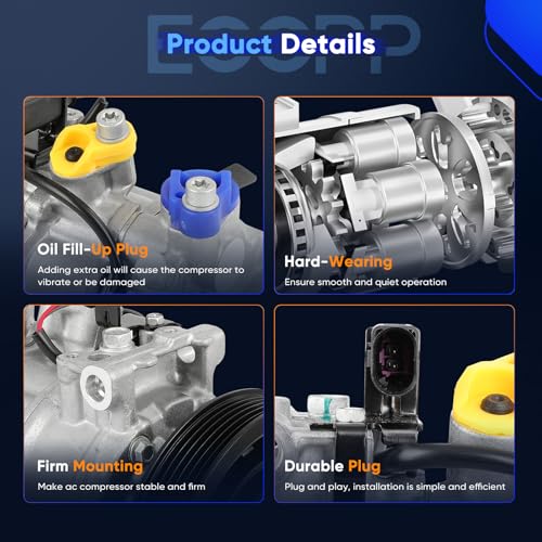 Image of ECCPP AC Compressor 2013-2017 for Audi Q5 S5 SQ5 S4 3.0L | Fast Cooling AC Compressor with Clutch Low Vibration