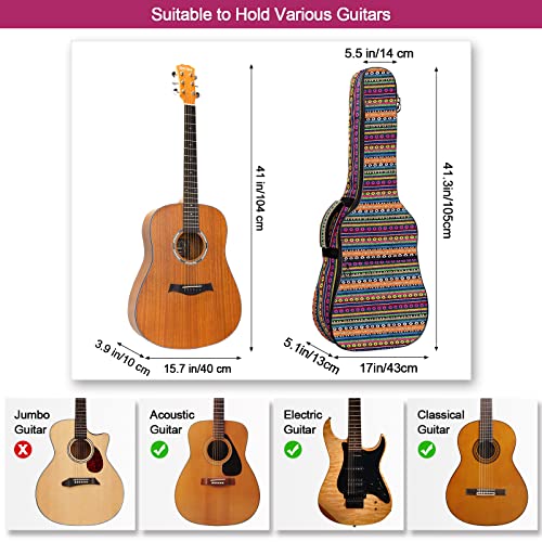 Muscab Guitar Bag 0.66In Thick Padded Guitar Gig Bag For 39 40 41 Inch Acoustic Guitar Backpack Case With Pocket #TOP1