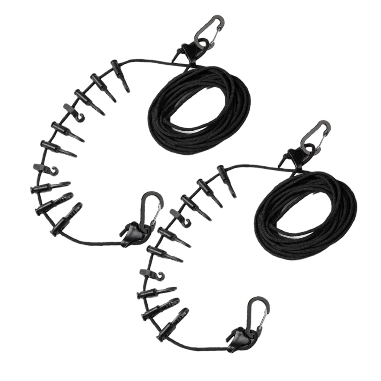 SOLUSTRE 2Pcs Outdoor Clothesline Multi Functional Travel Camping Clothesline Black for Hanging Clothes Tent Setup and Indoor Use Easy to Use