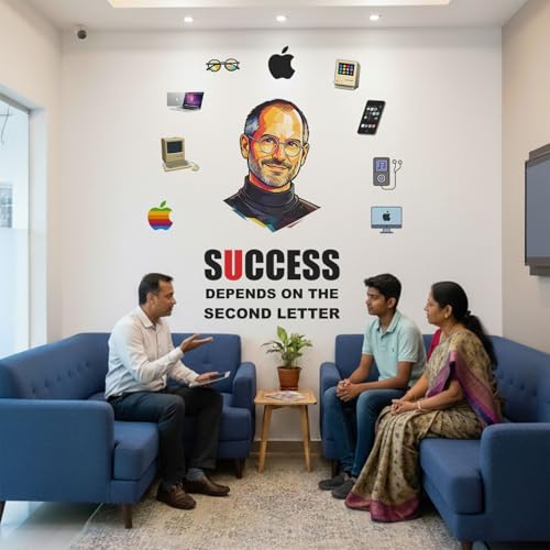 Image of StickMe Success Depends On You - Steve Jobs - Office Inspirational Motivational Quotes Decor Wall Sticker (Multi Colour, Vinyl) (Large - 120 x 120 cm)