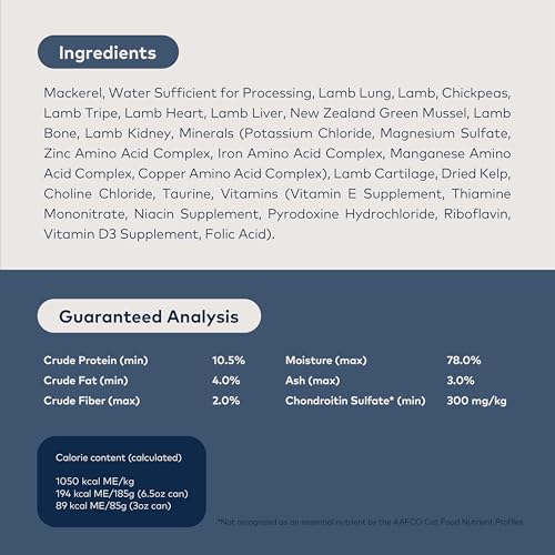 Image of ZIWI Peak Wet Cat Food - All Natural, High Protein, Grain Free, Limited Ingredient, with Superfoods (Mackerel & Lamb, Case of 12, 6.5oz Cans)