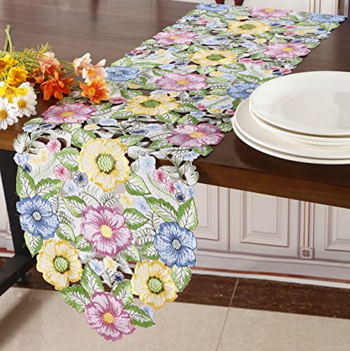 Flowery-Table-Runner-1334-Cutwork-Embroidered-Floral-Flowers-Dresser-Scarf-for-Home-Kitchen-Dining-Tabletop-Decoration-Runner-1334-Flower-2 Flowery Table Runner 1334 Cutwork Embroidered Floral Flowers Dresser Scarf for Home Kitchen Dining Tabletop Decoration Runner 1334 Flower 2
