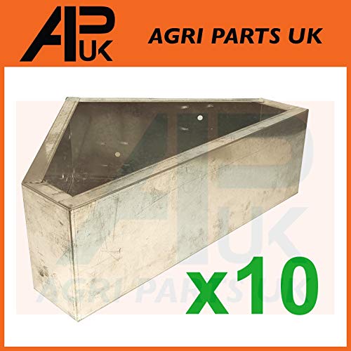 10x Metal Galv Animal Cattle Horse Pony Sheep Goat Dog Pig Feed Feeding Trough