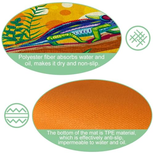 Tapete absorbente de cocina bosque camaleón ideal para pasillo y cuarto de lavado 6