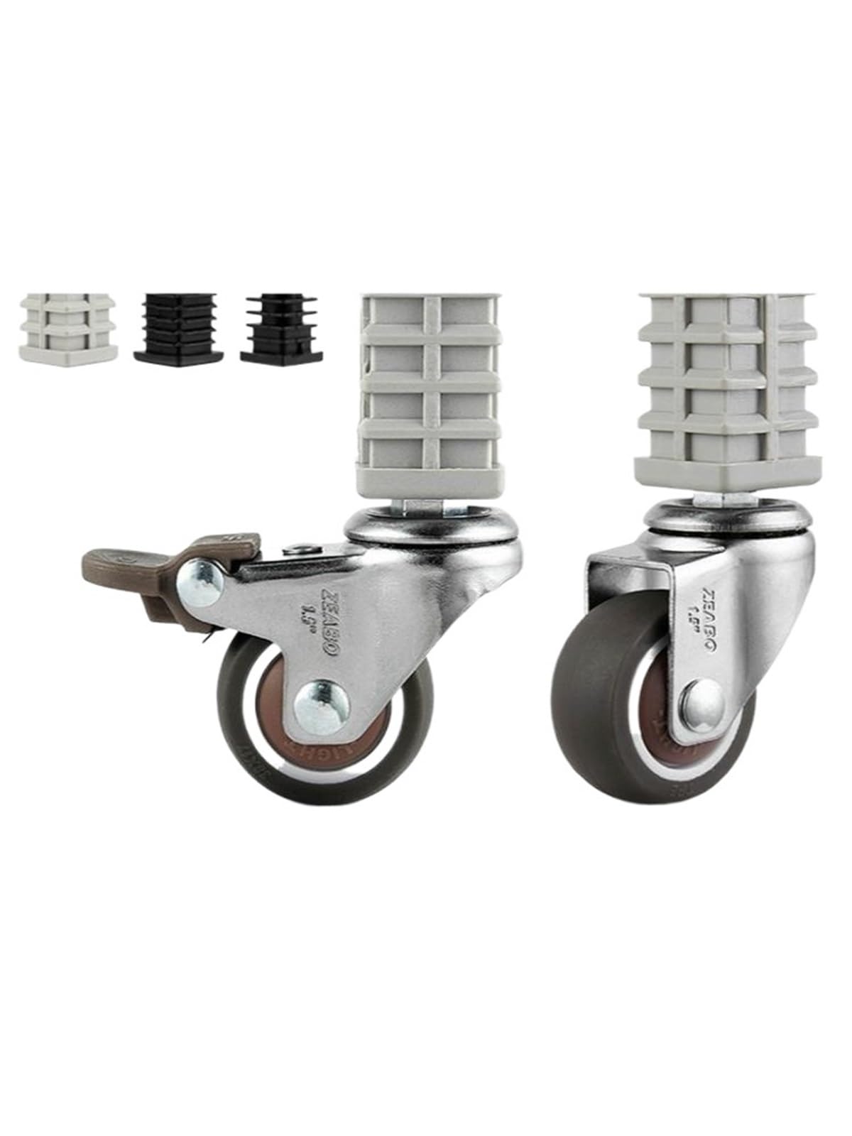 Roulette tube carré anti-bruit et anti-rayure pour déplacer meuble lourd facilement