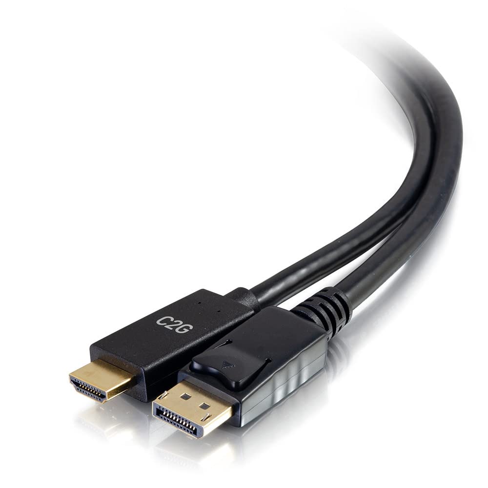 C2G Câble adaptateur passif DisplayPort™ mâle vers HDMI® mâle 1,8 m – Ultra HD 4K 30 Hz DP vers HDMI – Noir