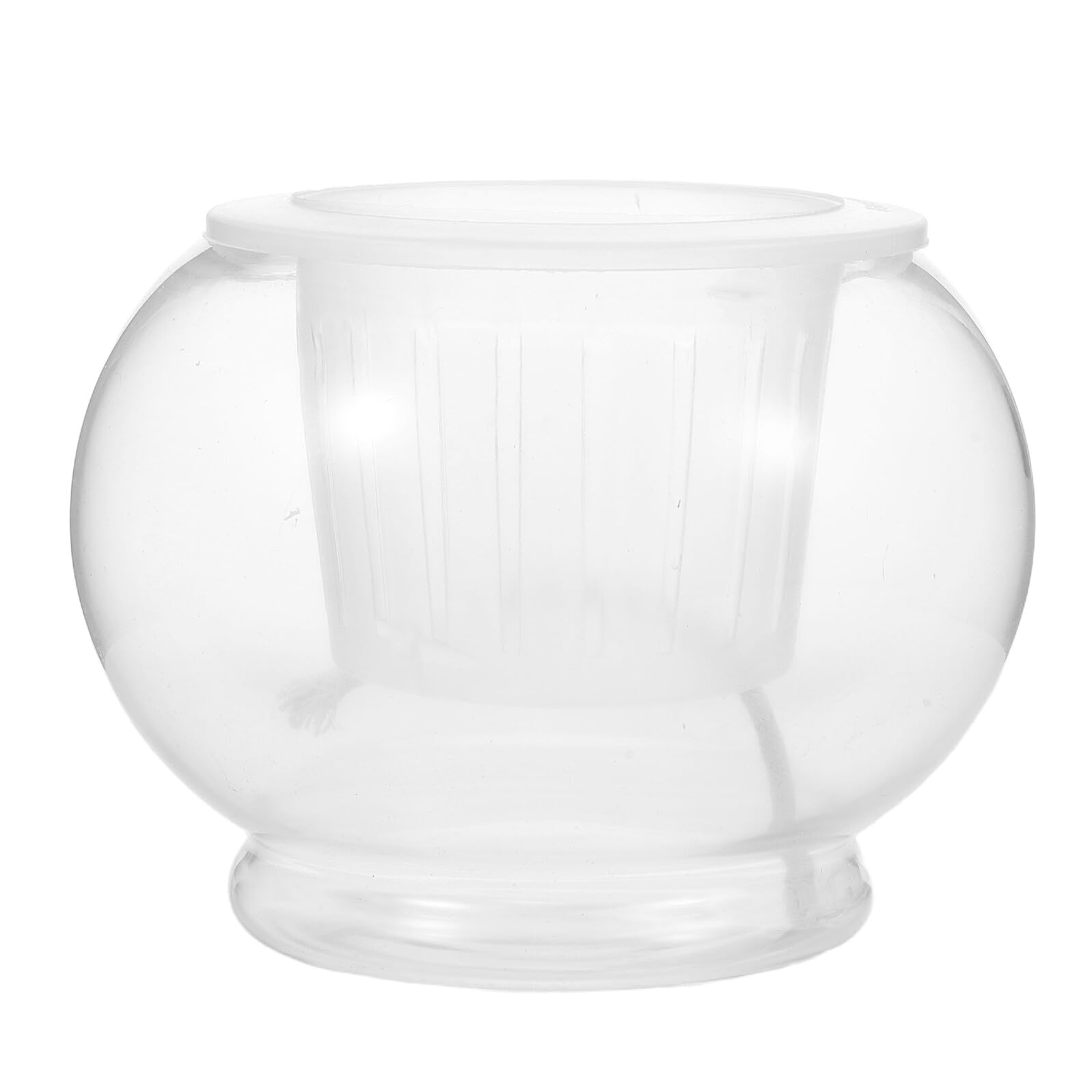 Aquarium rond en verre et jardinière hydroponique transparente