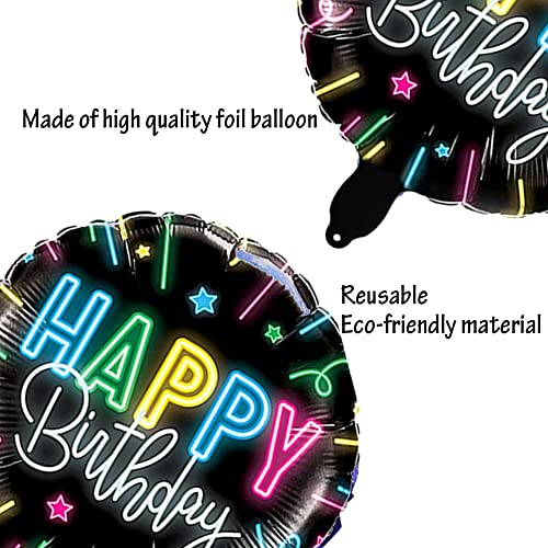 Image of Happy Birthday Round Butterfly Foil Balloons (Pink ) -Pack of 6