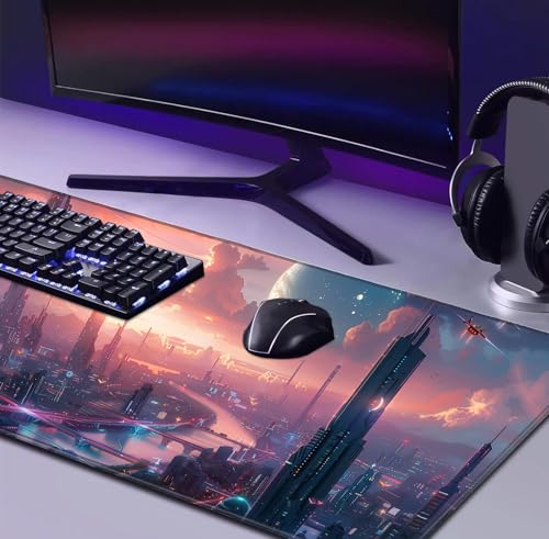 Mouse Pad Digital Anime City Night View 89.9x39.9 cm miniatura 4