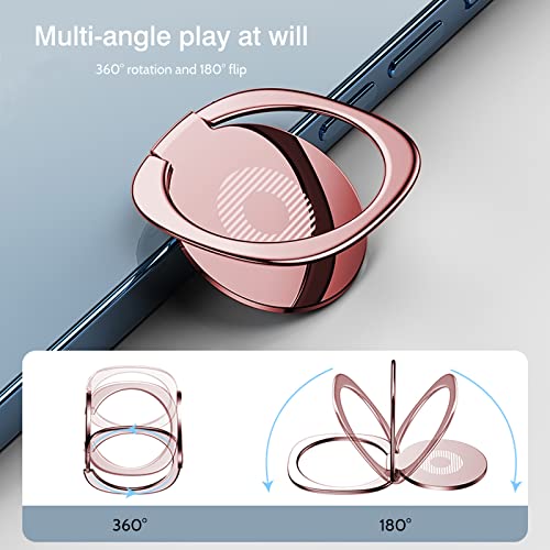 [Pacote com 2] Suporte de anel de celular com bordas arredondadas brilhantes, rotação de 360 graus e