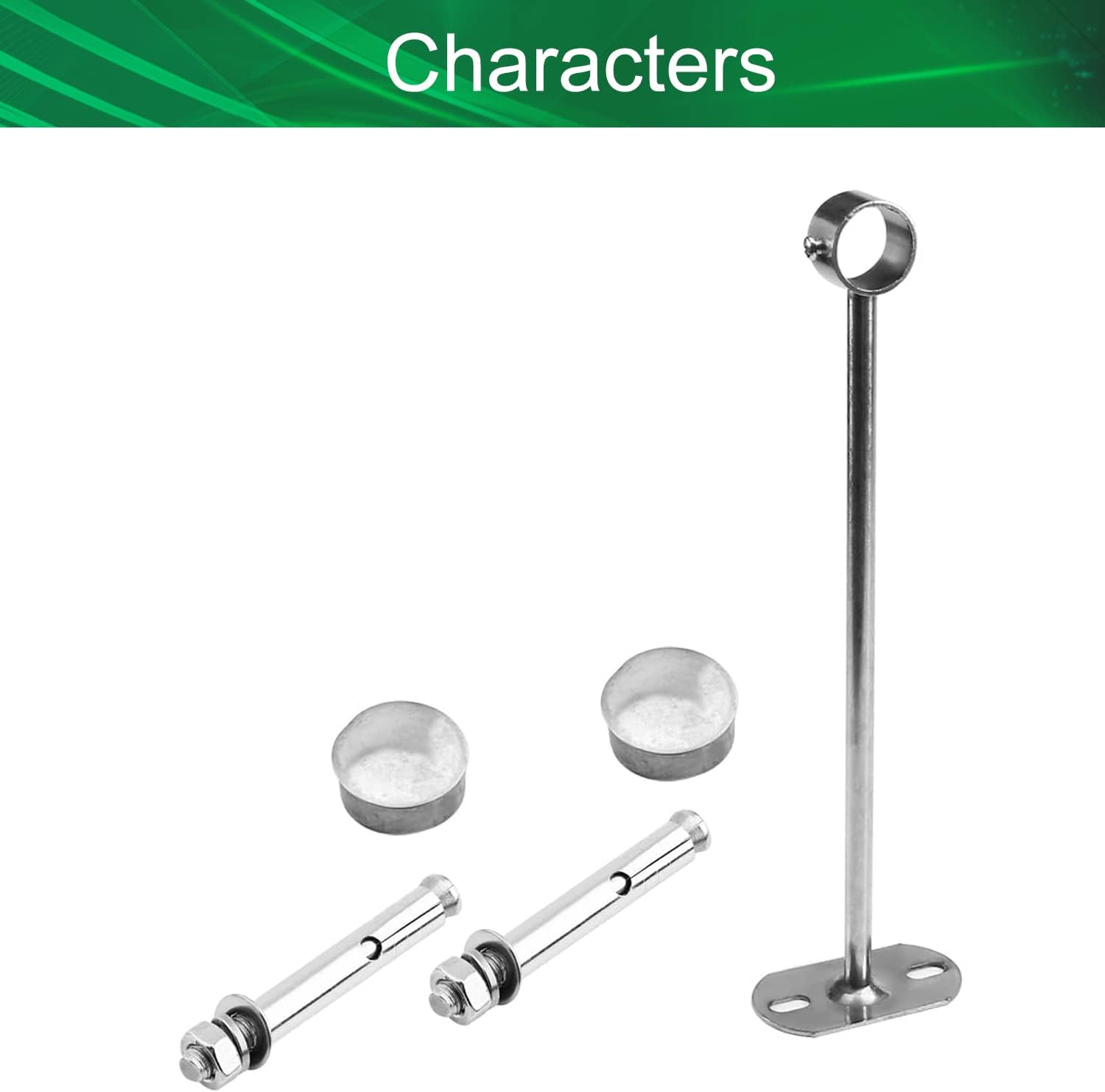 Yinpecly Closet Rod Brackets 25mm/0.98" Curtain Rod Ceiling-Mount Bracket Wardrobe Pole Flange Socket for Shower Curtain Rod Kitchen Hangers Closet Pole Silver Tone 2pcs(11.81" Height)