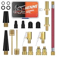 HENMI Fahrradventil Adapter Set, Alle Ventiladapter Fahrrad, Autoventil Adapter, Französisches ventil, Ballnadel, Kegelventil und Luftpumpe Adapter mit Sortierbox