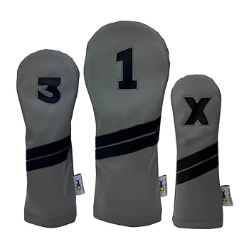 Amazon.co.jp: グレーとブラック Sunfish レザー ゴルフクラブ