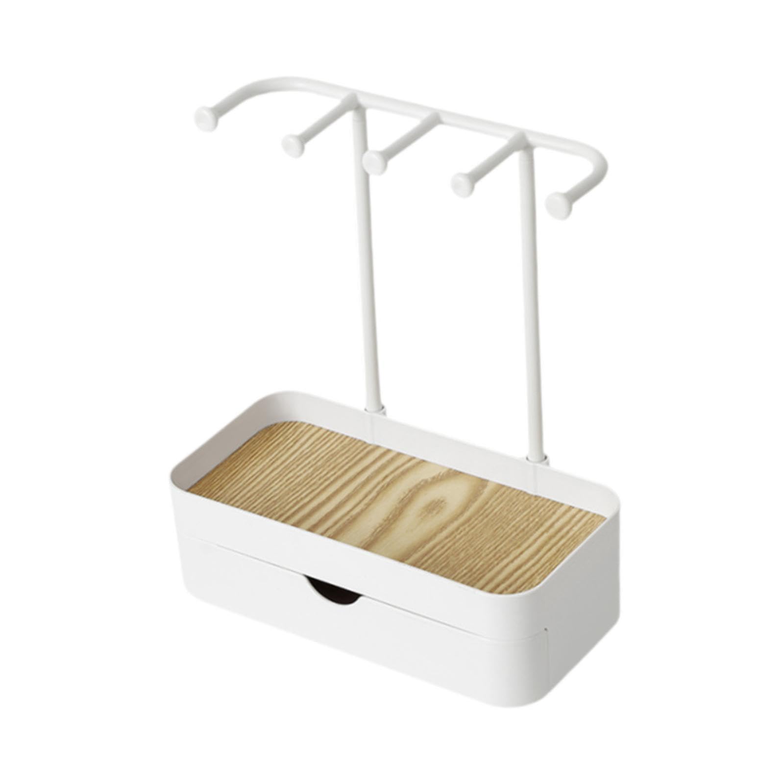 Caja expositora de joyas, organizador de 2 capas para relojes y accesorios, solución de almacenamiento ligera para colgar para escritorio y oficina, diseño que ahorra espacio