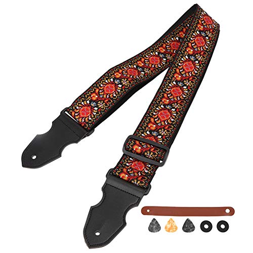 Peças elegantes de violão temperado, alças de baixo de comprimento ajustável, para violão acústico e
