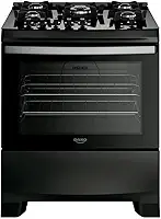 Fogão 5 Bocas Dako Supreme Black Glass Digital com Mesa de Vidro Preto Bivolt