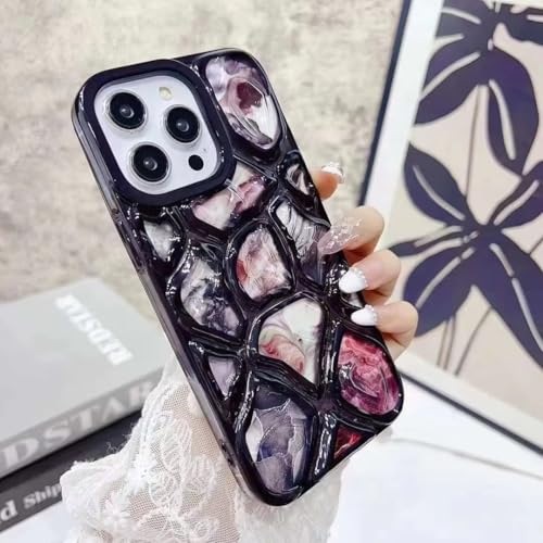 Image of COVERLY for iPhone 15 Pro Max 3D Diamond Cut Glitter Stone Case,Full Protective Luxury Splash Bling Back Case Pastel Colorful Style Fashion Aesthetic Cover for Apple iPhone 15 Pro Max (Mist Black)