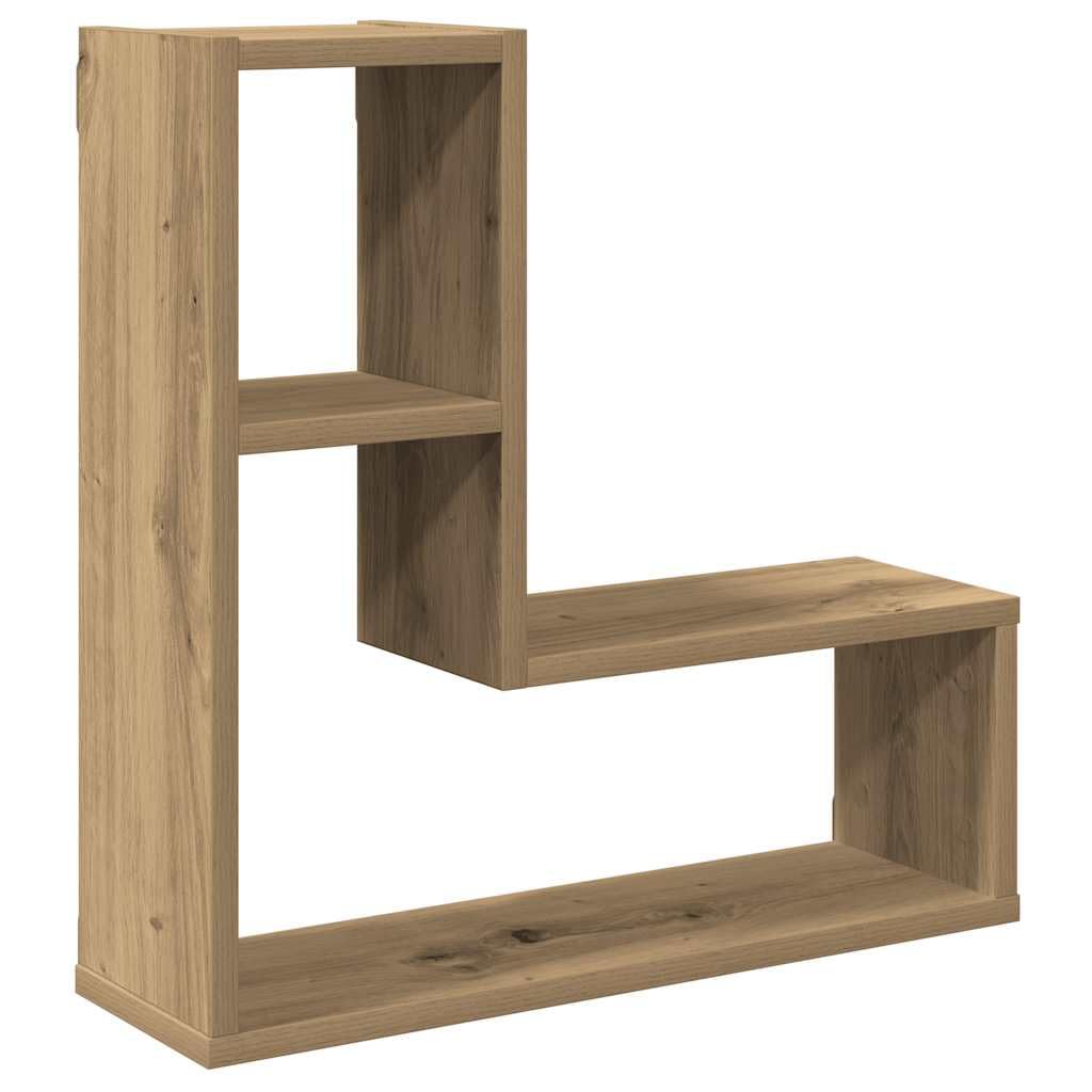 Wandregale 2 STK Artisan-Eiche 50x15x50 cm Holzwerkstoff Wandboard Hängeregal mit Stauraum für Wohnzimmer Schlafzimmer Küche und Büro platzsparend und vielseitig nutzbar