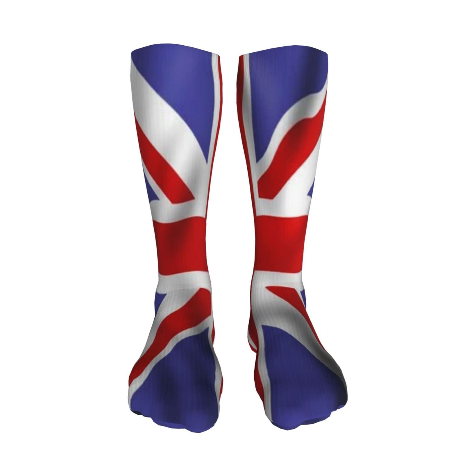 Melbrakin Knee High Socks Union Jack Flag Athletic Thin High Compression Socks Casual Tube Stockings for Outdoor Sport Men Women Girls Youth