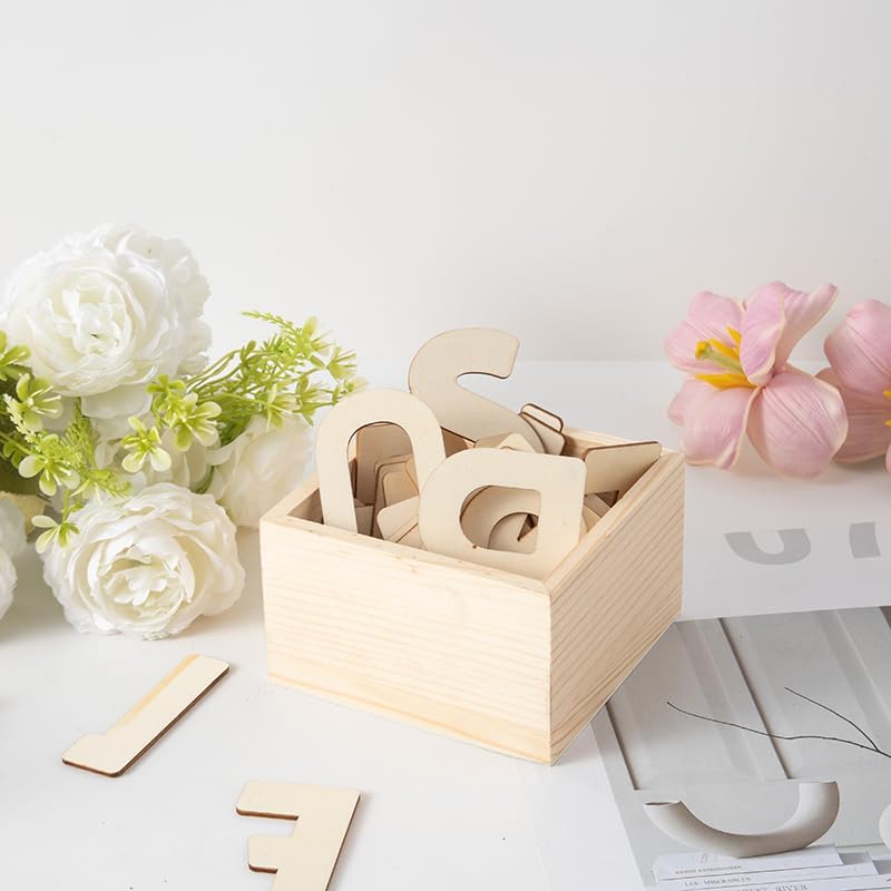 Miniatura 3 de Paquete de 6 cajas de madera sin terminar de 4.5 x 4.5 x 2.5 pulgadas, cajas pequeñas de madera para manualidades, decoración del hogar y centros de