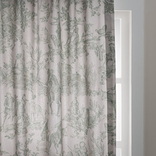 Maison D' Hermine Curtains 100% Cotton Curtain Single Panel Easy Hanging With A Rod Pocket & Loop For Farmhouse, Office & Living Rooms, The Miller - Antique Green - Spring/Summer (50"X84") #TOP1