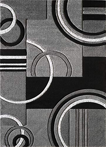 GLORY RUGS Area Rug Modern 2x7 Grey Soft Hand Carved Contemporary Floor Carpet with Premium Fluffy Texture for Indoor Living Dining Room and Bedroom Area