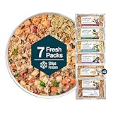 JustFoodForDogs Frozen Fresh Dog Food Toppers and Meals, Human Grade, Balanced Fresh Pet Meal or Topper, No Preservatives, Limited Ingredient Recipe, Sampler Variety 18 oz - 7 Pack