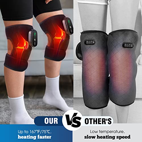 Image of MOAJAZA Knee Massager with Heat and Vibration, Heating Pad for Knee Shoulder Elbow, Heated Knee Brace for Arthritis with Massage