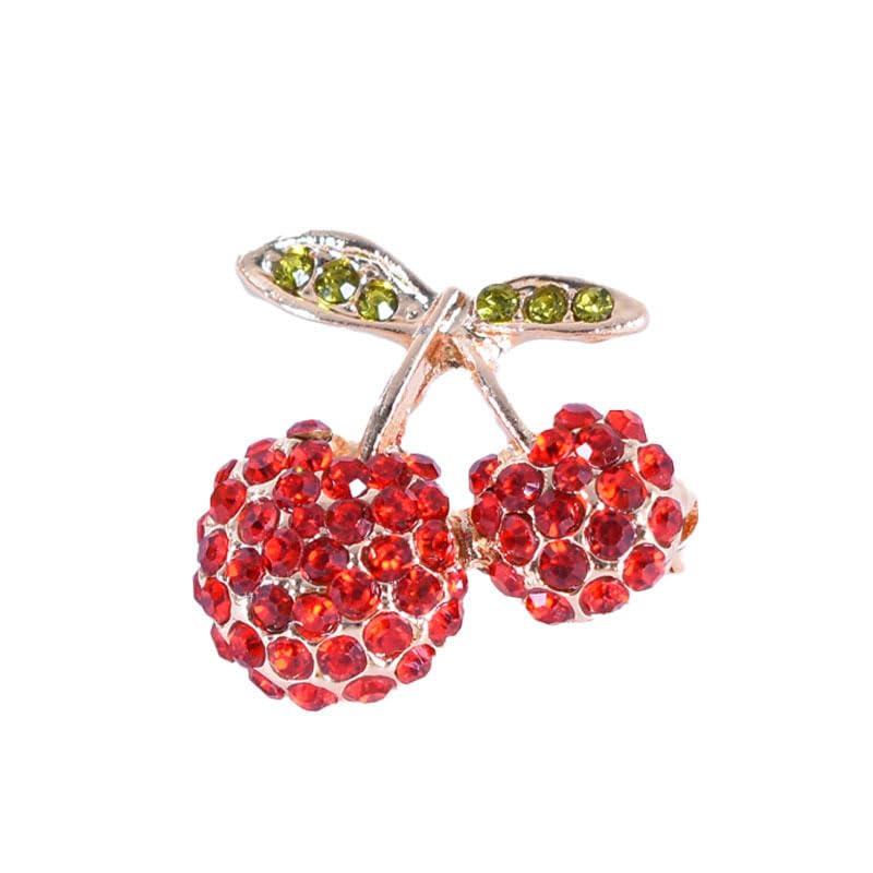 Crystal Small Apple Cherry Lightweight Zircon Shiny Sparkle Texture Brooch For Garments-image-48