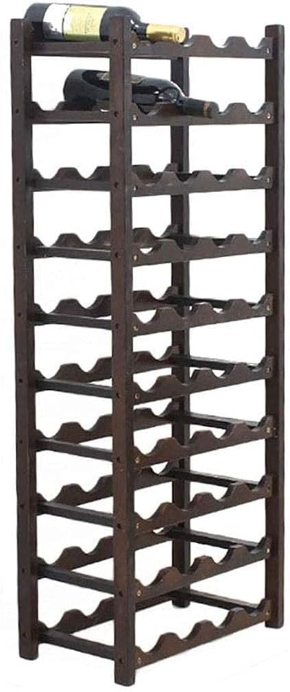 Wine Racks Can Store 40 Bottles 10Tier Bamboo Wine Shelf FreeStanding Floor Bottle Organizer Shelves for Bar Cellar Kitchen Dining Room (L45*W24*H110Cm) for B
