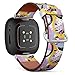 CJBROES Replacement Leather Watch Band, Compatible with Fitbit Versa 3 and Fitbit Sense of Wristband Bracelet Accessory - Circles-dots