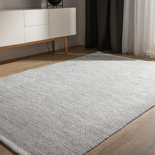 benuta Basic Alfombra Algodon Ron - Beis/Negro 60x120 cm - 100% T...