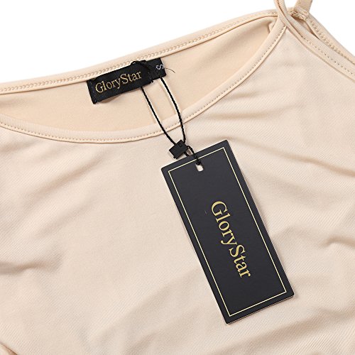 Glorystar Women Sleeveless Spaghetti Strap Cami Maxi Slip Dress Long-Nude M #TOP2