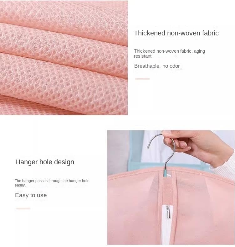 Clothes Cover 3 Pack Garment Bag with Clear Window Dress Bag Foldable Hanging Dress Covers Suit Bags (Color : B, Size : 3 Pack)4
