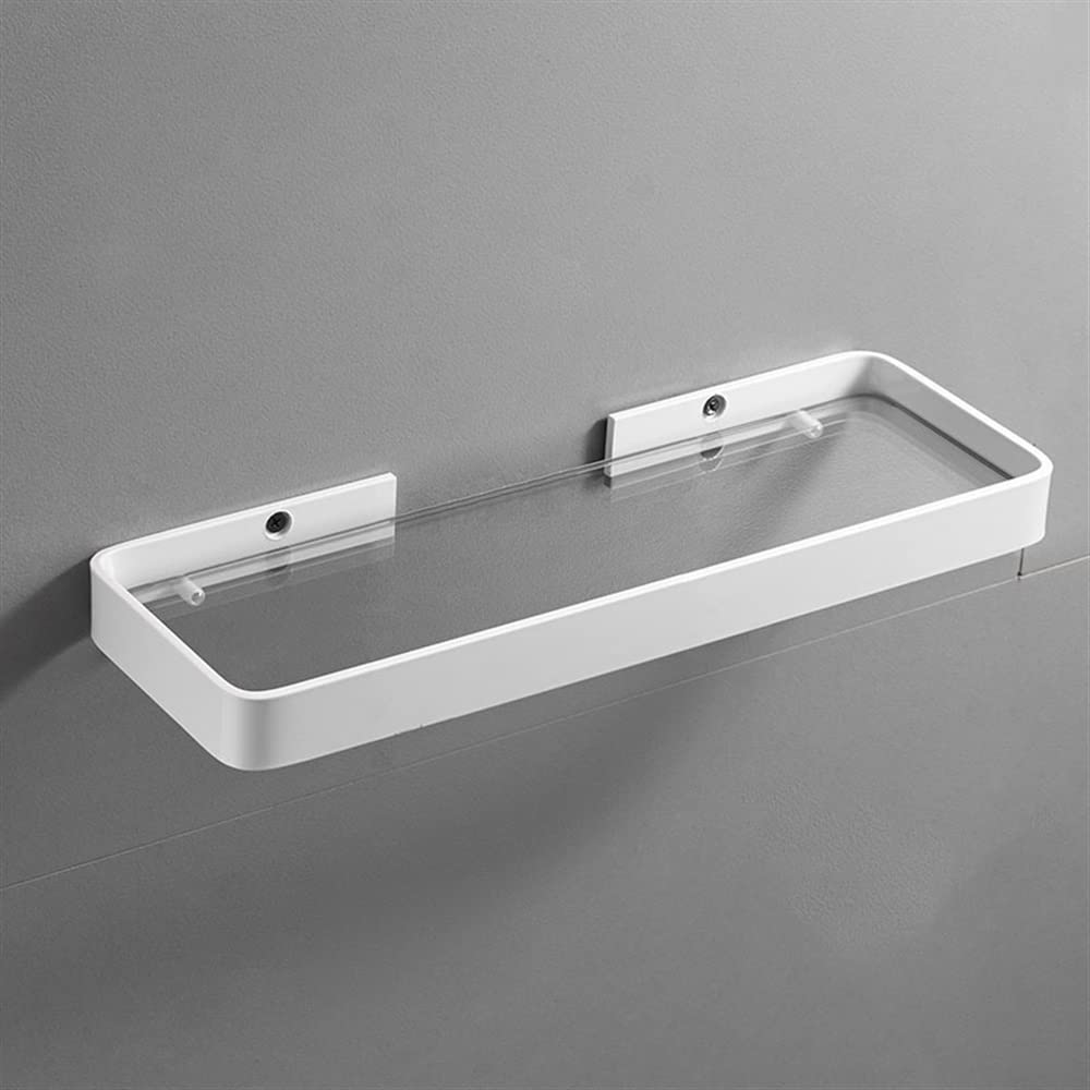 ZJHFFFG Shower Organizer Corner Shower Caddy Bathroom Shelf White Aluminum Mirror Front Dresser Shelf Cosmetic Skin Product Storage