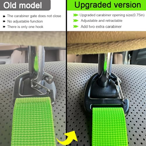 Image of Car Headrest Hooks, Backseat Storage Organizer Hangers, Universal Vehicle Seat Back Hooks, 4 Pack (brightgreen)