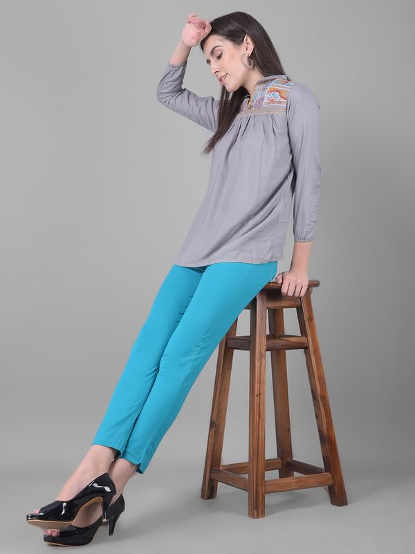 Image of Comfort Lady Women Cotton Blend Regular Fit for Casual,Formal and Daily Use Kurti Pants with Front Pocket