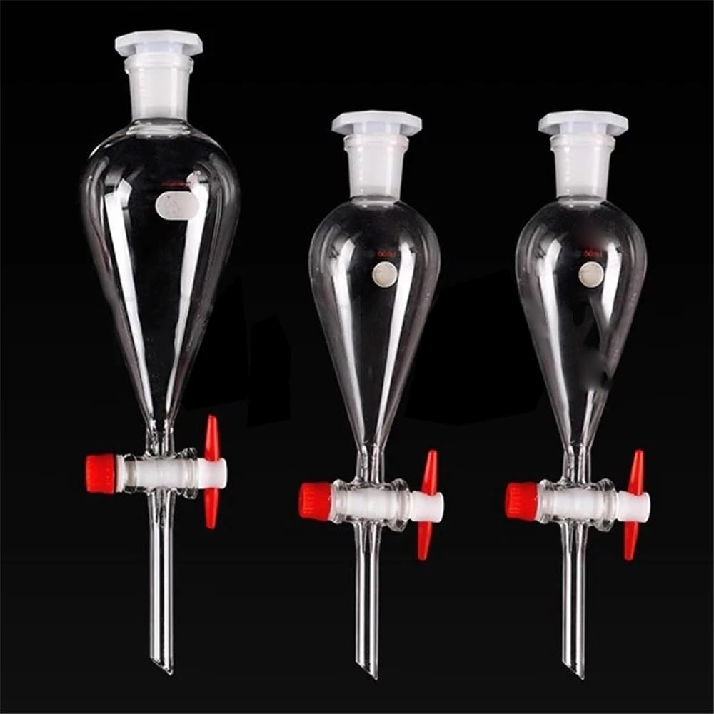 Vetreria da laboratorio Imbuto separatore a forma di laboratorio da 125 ml a 1000 ml for esperimenti di separazione(1000ml (PTFE piston))