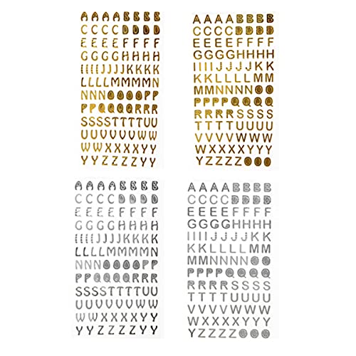 Adesivo con lettere dell'alfabeto, 4 fogli con