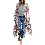 Dame Retro Boho Blumenspitze Cardigan Hippie Kimono Mantel Bluse Cape Top Strickjacke Cardigan Langarmshirt Wasserfall Strickmantel Maxi Cardigan Strickjacke Geometrische Irregular Lose Pullover Mantel Offen Loose Fit Baumwolle Mode für Frauen öffnen vordere lange Trenchcoat Mantel Jacken Overcoat Wasserfall Cardigan Irregular Cardigan Strickjacke Loose Strickmantel Langarmshirt Jacke Oberteil Mantel Cover Up Outwear Tops