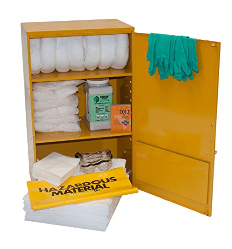 Enpac Extra-Large Wall-Mount Cabinet Spill Kit, Oil-only, Yellow, 25-Gallon Spill Capacity