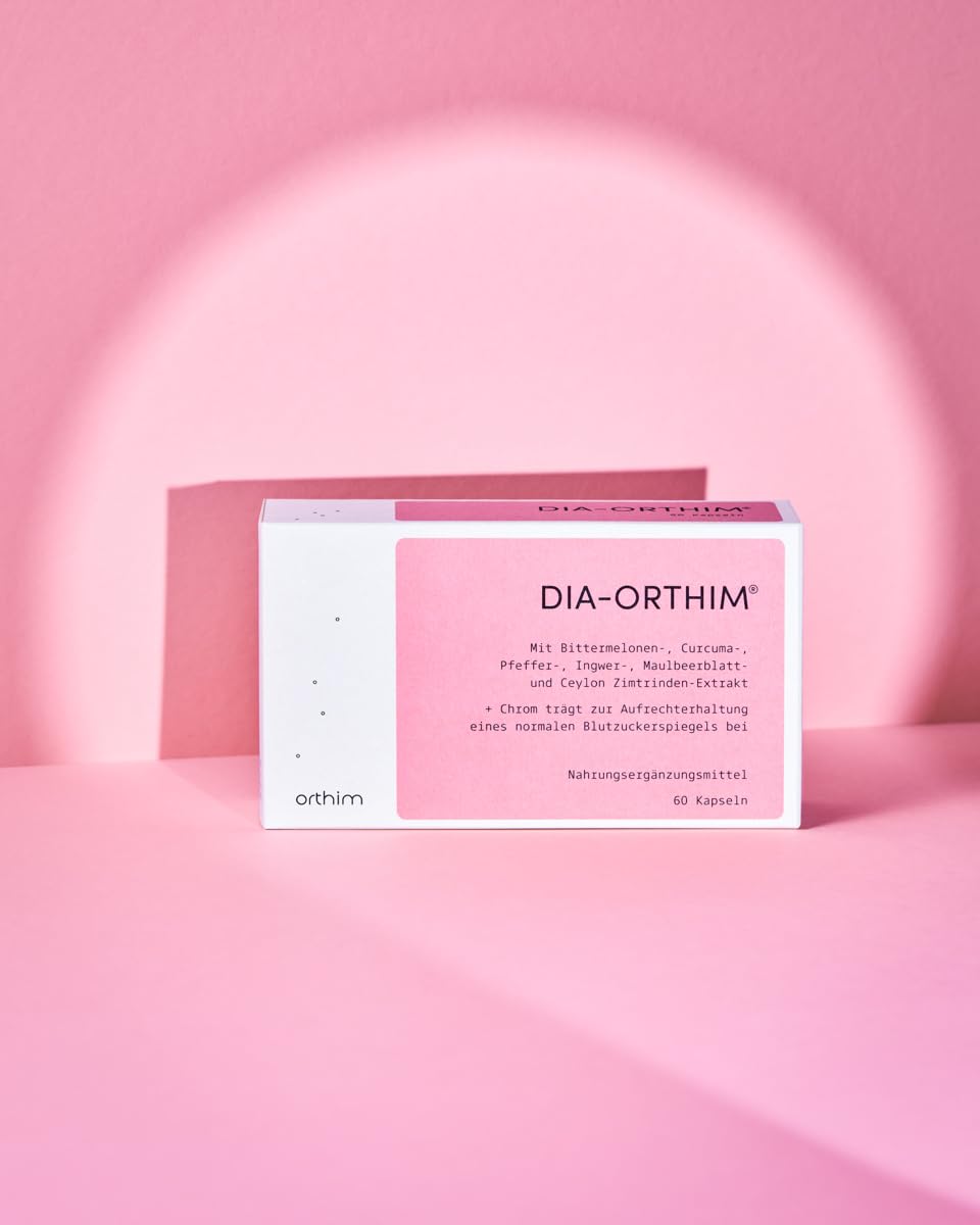 DIA-ORTHIM - 120 Kapseln - Aufrechterhaltung eines normalen Blutzuckerspiegels - Mit Bittermelone, Curcuma, Ingwer - Laborgeprüft, vegan, laktosefrei + in Deutschland produziert | Mit Bittermelone, Curcuma, Ingwer, Laborgeprüft, Vegan, Laktosefrei, In Deu