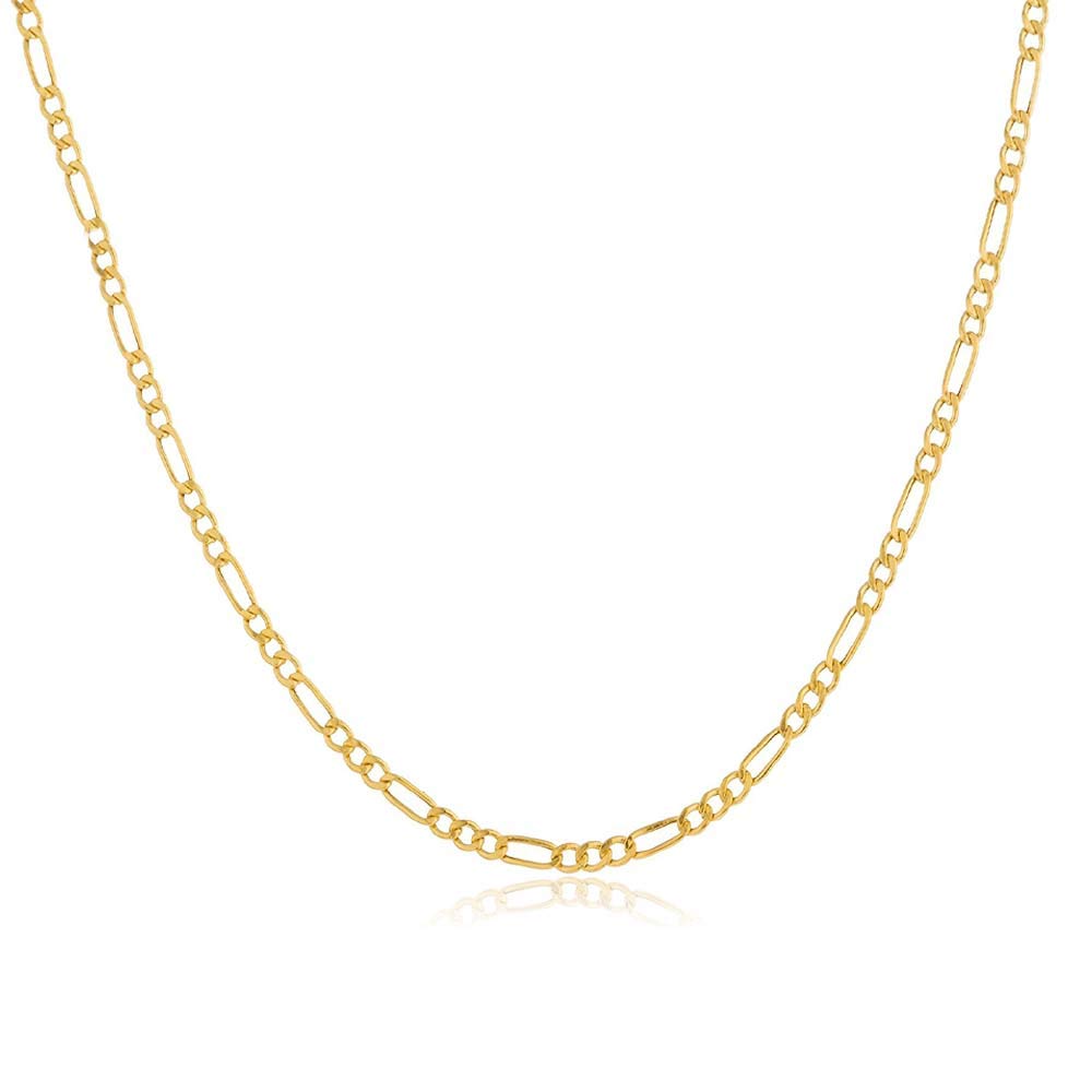 Verona Jewelers10K Gold 2MM Figaro Link Chain Necklace, 3+1 Link Figaro Necklace, 10K Gold Chain for Pendants. Lobster Lock Closure