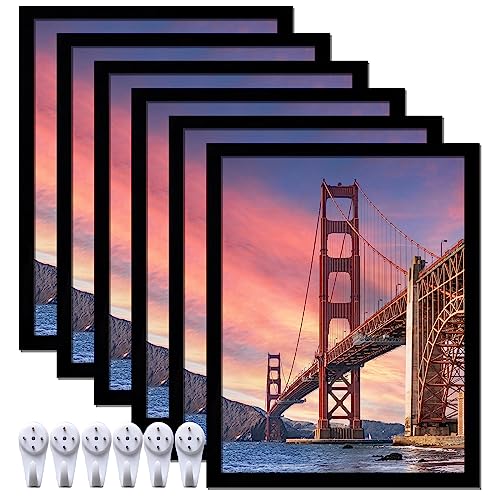 ijuerybai 11x14 Picture Frames Black, Set of 6 for Gallery Wall Display