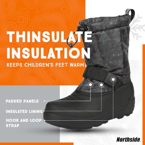 Image of Northside Frosty Insulated Winter Snow Boots for Girls and Boys with Rugged, Water Resistant Nylon Upper, Quick-Drying Lining, Removable EVA Insole, and Durable TPR Outsole