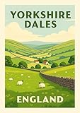 Yorkshire Dales England Vintage Reise Kunstdruck Landschaft 