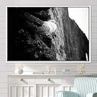Framed Canvas Wall Art Bird on Rock Canvas Prints Home Artwork Decoration for Living Room,Bedroom - 16x24 inches