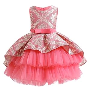 LZH Baby Girls Dress Flor Vintage Bordado Princesa Vestido elegante para fiesta de boda 1-8 años